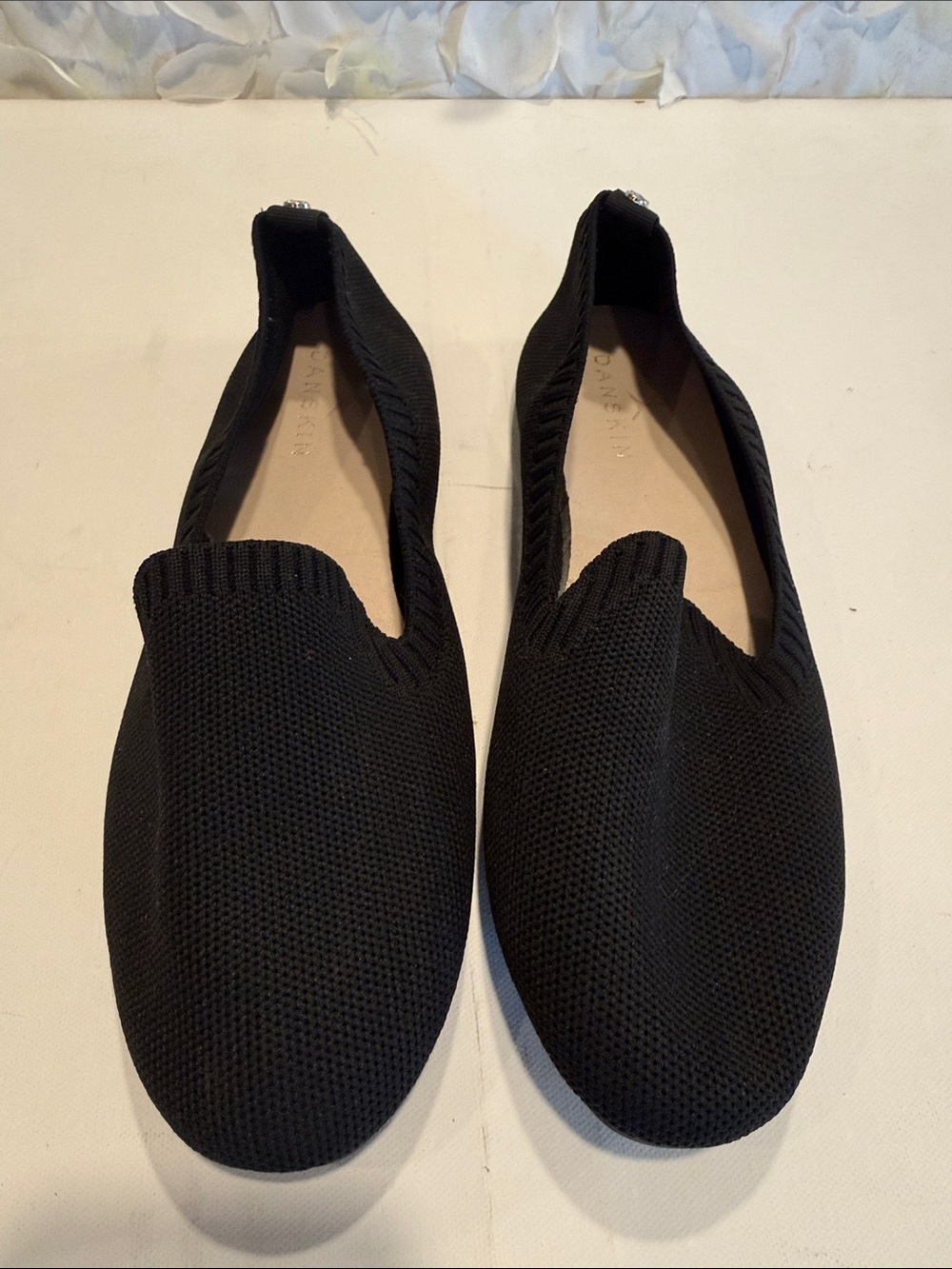 Danskin Black Knit Slip-On Flats